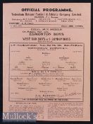 Bert Williams Signed 1945/46 Tottenham Hotspur v FA XI football programme G.W Hall Benefit match 7