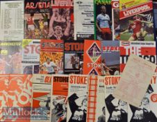 Stoke City Homes and Aways Football programme selection 1950s to 1980s such as FA Cup and friendlies