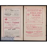 1955 Wales v England Schools Rugby Programmes (2): Both at Cardiff Arms Park, the issues for the