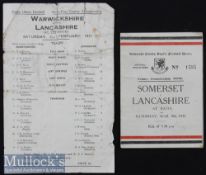 1935 Lancs County Championship Semi and Final Rugby Programmes (2): Lancashire beat Warwickshire