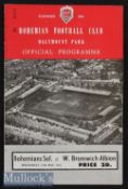 1952/53 Bohemian Sel v West Bromwich Albion Football programme played May 13th, light creases