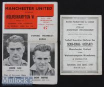 1948/49 FA Cup semi-final replay at Goodison match programmes Manchester Utd v Wolverhampton