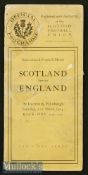 Rare 1914 Scotland v England Rugby Programme: Iconic document from more than a century back, the