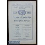 1929 Oxford v Cambridge Varsity Match Rugby Programme: Oxford won this one, despite John Tallent