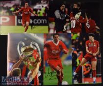 7x Signed Liverpool Colour Photographs Redknapp, Jones, Shaqiri, measuring 30x21cm approx.