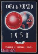 1950 Standard Oil Company of Brazil World Cup Brochure signed to first page by Bert Williams, some