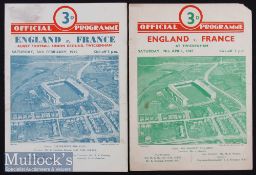 1947-49 England v France Rugby Programmes (2): Issues for 1947 and 1949 as France returned to the