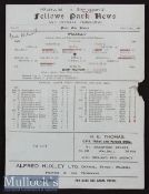 Bert Williams Signed 1943/44 Walsall v Birmingham football programme date 15 Apr, single sheet,