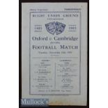 Scarce 1923 Oxford v Cambridge Varsity Match Rugby Programme: Big Oxford win, their ‘Scots’ backs