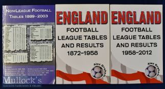 Football England League Tables and Results Books vol 1 1872-1958 and vol 2 1958-2012, plus Non-