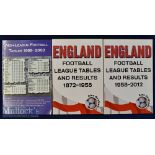 Football England League Tables and Results Books vol 1 1872-1958 and vol 2 1958-2012, plus Non-