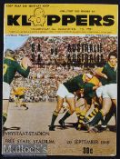 Rare 1969 S Africa v Australia 4th Test Rugby Programme: Thick colourful issue from Bloemfontein,