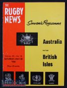 1966 British & I Lions Test Programmes in Australia: The scarce issue for the 1st Test against the