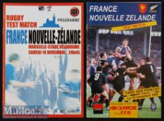 1995/2000 France v NZ Rugby Programmes (2): Nice pair, the first from Paris in traditional style,