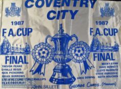 1987 FA Cup Final Coventry City flag (flag only, not the pole) featuring Wembley stadium, FA Cup