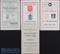 4x Late 1940s Wales International football programmes including 47/48 v England (H), 48/49 v England