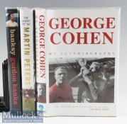 3x Signed 1966 England World Cup Related Football Books including George Banks, Martin Peters and
