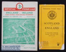 1950 England-Ireland & Scotland-England Rugby Programmes (2): Standard Twickenham 4pp issue for 3-