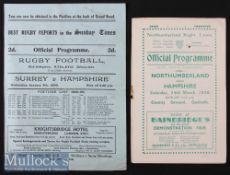 1936 Hampshire County Rugby Programmes incl Final (2): Issues from winners Hampshire’s games at