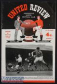1955/56 Manchester United v Wolves Football programme played October 8th, light pocket fold with