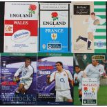 1991-2003 England Test Rugby Programmes (6): Homes v France (score on front) 1991, 1995 & 2003,