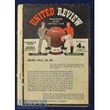 1957/58 FA Cup 5th round Manchester Utd v Sheffield Wednesday programme no. 21, 19th February