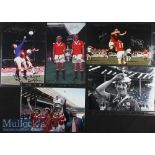 Signed 1977 Cup Final Manchester United Photographs featuring L Macari, G Hill, S Pearson, D