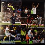 8x Signed Leeds United Colour Photographs Hernandez, Klich, Roofe, etc, measuring 30x21cm approx.