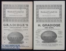 1924/25 Blackheath v Racing Club de France Rugby Programmes (2): Annual Boxing Day fixture against