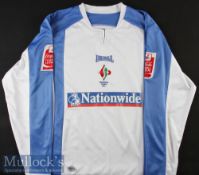 2005/07 Nicolau Swindon Town Match Worn football shirt No 4, long sleeve, away shirt, size L