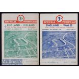 1952 England Rugby Programmes (2): Twickenham issues v Wales, Grand Slam champions-to-be (6-8) & v