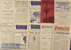 Collection of 1940s football programmes to include 1945/46 Derby County v Portsmouth, 1946/47