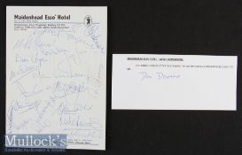 1970s Maidenhead Esso Hotel Notepaper Signed by The Welsh Squad and includes 19x signatures, also