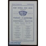 1934 Oxford v Cambridge Varsity Match Rugby Programme: Big win for the Light Blues with more than