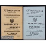 1947/1948 Penarth v Barbarians Rugby Programmes (2): Two consecutive issues for this famous Easter