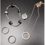 SELECTION OF PANDORA JEWELLERY comprising a Pandora Rose Circle of Sparkle necklace; an Essence