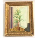 M. DOUGHTY SMITH Still life of a house fern, acrylic on board, signed, 45.5cm x 35.5cm