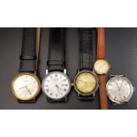 FIVE VINTAGE WRISTWATCHES comprising four gentlemen's wristwatches: a Seiko Automatic Sea Horse, a