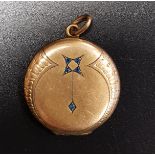 SECESSIONIST STYLE LOCKET PENDANT with stone set stylised motif decoration