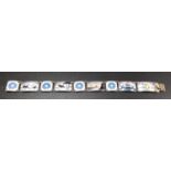 NORWEGIAN ENAMEL DECORATED SILVER BRACELET the rectangular links with reindeer, a sunset, a