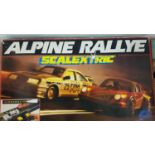 SCALEXTRIC ALPINE RALLYE SET comprising two race cars, track, barriers, power bank, hand controllers