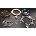 SELECTION OF FASHION JEWELLERY comprising a Michael Kors gold tone buckle bangle; a Thomas Sabo