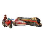 1950s JAPANESE TINPLATE LOCOMOTIVE battery operated marked Golden Falcon 6681 40.5cm long, A