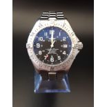 BREITLING SUPER OCEAN WRIST WATCH with an automatic movement and circular black dial with date