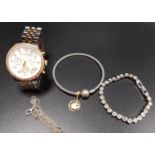 SELECTION OF FASHION JEWELLERY comprising a Michael Kors wristwatch, MK-5650; a Swarovski crystal