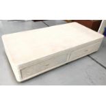 SILENTNIGHT SINGLE DIVAN BED BASE with two storage drawers, on castors