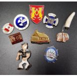 SELECTION OF ENAMEL LAPEL BADGES including the Scottish Bowlers Fellowship 2001, Burns Cottage,