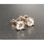 PAIR OF DIAMOND STUD EARRINGS the round brilliant cut diamonds totalling approximately 0.6cts, in