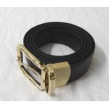 ERMENEGILDO ZEGNA BLACK LEATHER BELT with bag