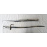 FRENCH SWORD BAYONET dated 1867 to the back edge, the hooked quillon marked S5111, with a polished